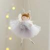 1Pc Christmas Tree Ornament with Mesh Skirt, Angel Antlers, and Girl Pendant, for Holiday Parties, Living Room Windows