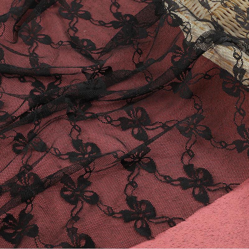 Black Stretch Nylon Lace Fabric for Clothing & Accessories