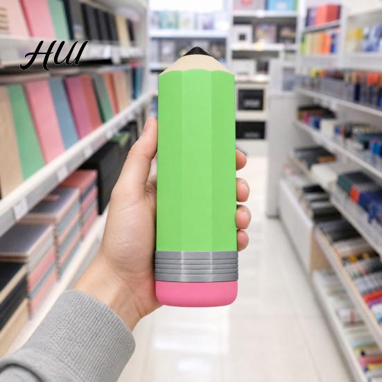 Pen And Marker Holder 3D Printed Pencil Shape Case, Large Capacity Eraser Sharpener Case for Students, Novelty Stationery Organizer Desk Travel School