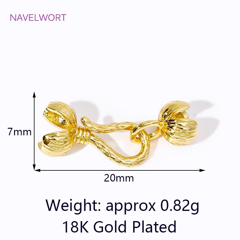 

18K Gold Plated Brass Flower Design Hook Clasps,End Connectors Clasps For Jewelry Making DIY Necklaces Bracelets Accessories 2 pieces