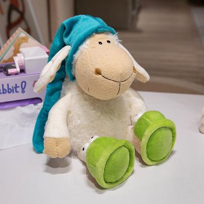 Simpatico Sonnolento Piccolo Giocattolo di Lana Berretto da Notte Bambola Pecora Bambola di Pezza Bambino Bambola Bambina Cuscino Regalo di Vacanza