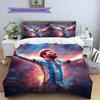 Lionel Messi 3pcs Duvet Cover Set, Argentina Football Star Print Bedding Set, Soft Microfiber Bed Cover with 2 Pillowcases Soccer Fan Home Decor