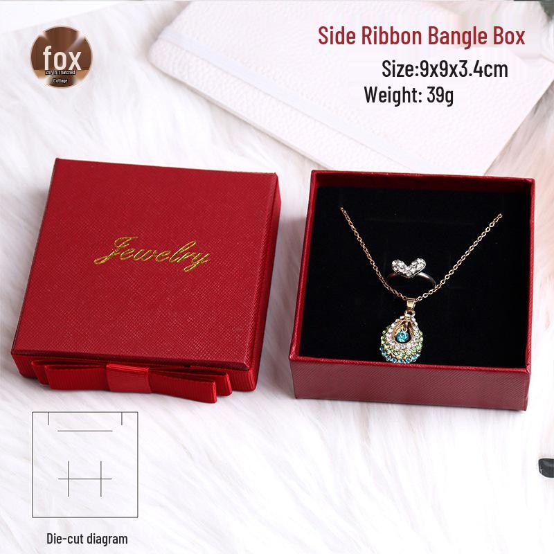 Jewelry Gift Box with Ribbon Bow - Ring, Necklace, Ornament Storage