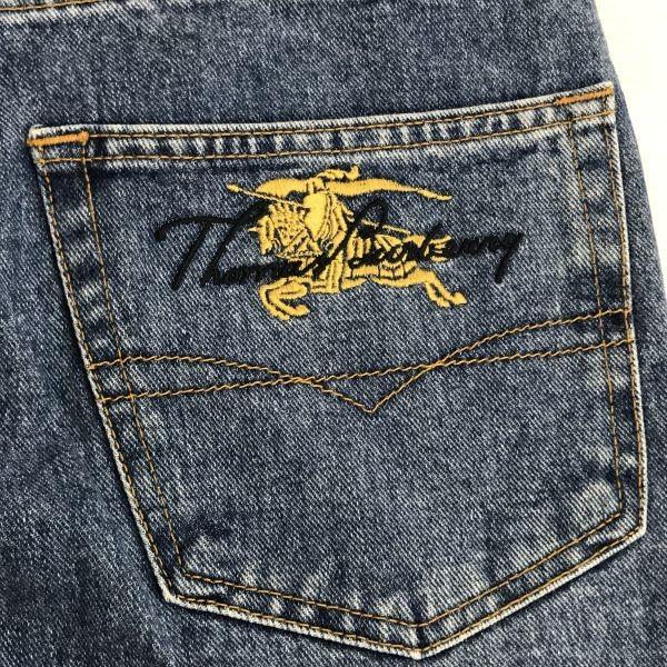 THOMAS BURBERRY Džínové džíny Vyrobeno v Itálii Velikost 31 Vnitřní délka nohavice 82 cm HANWELL 90. léta Kalhoty(POUŽITÝ)