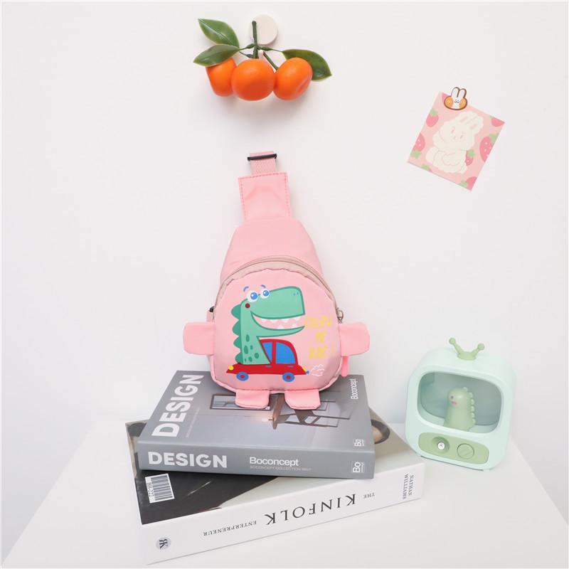 

Нова мила дитяча нагрудна сумка з динозавриком, модна дитяча дорожня сумка-аксесуар, дитяча сумка-месенджер через плече для хлопчиків та дівчаток рожевий