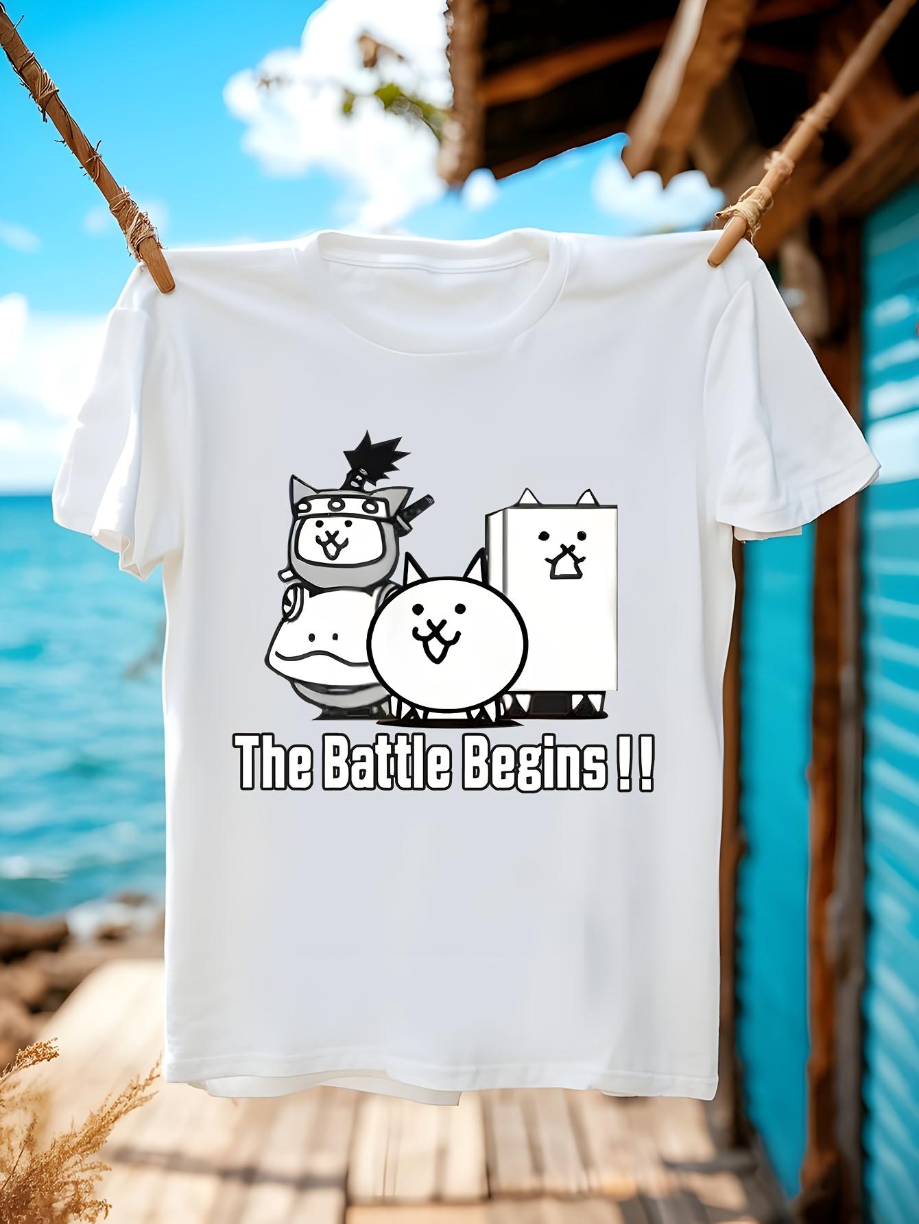 Unisex Cotton Tshirt with Battle Cats Print S