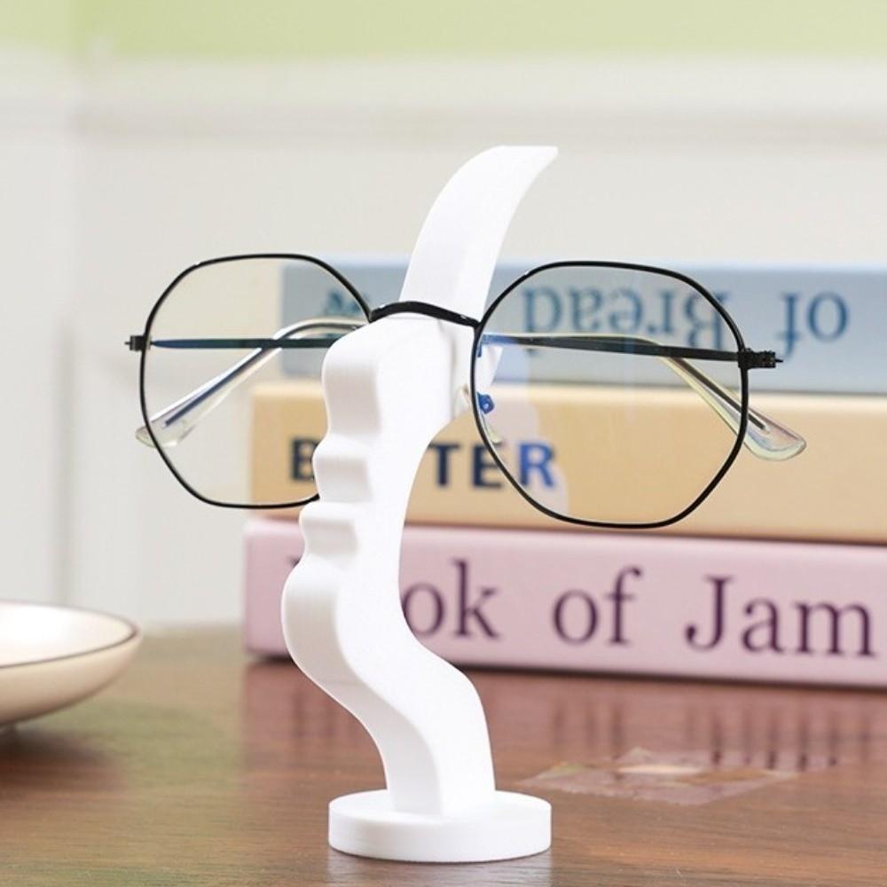 Curved Design Side-Face Shaped Eyeglass Holder Creative Artistic Desk Decor Christmas Present