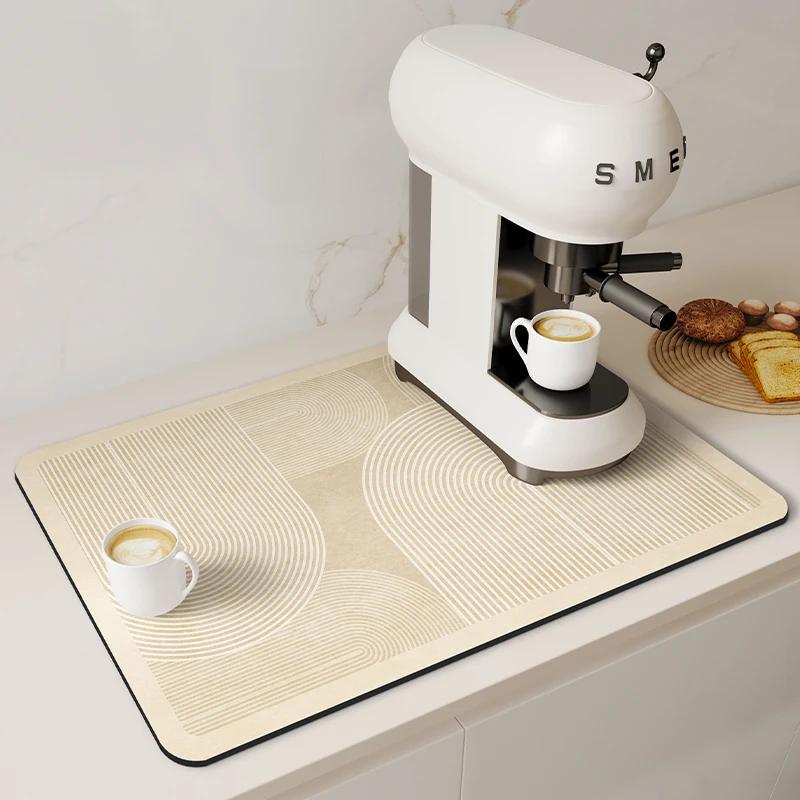 

Coffee Machine Mat Drain Pad Quick Dry Dish Drying Mats Super Absorbent Tableware Draining Pad Kitchen Dinnerware Placemat Rug 40x50 cm