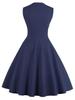 Women's Retro Gothic Red Polka Dot Swing Dress - 1950s Style