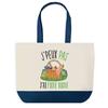 Shopping Bag - PLANETEE - Blue Bottom Shopping Bag I Can't Picnic - Cotton 40x45 Cm - No Closure - Made In France