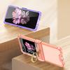 Silicone Airbag Bumper Soft Case for Samsung Galaxy Z Flip 6 Case All-included Hinge Ring Holder Cover For Galaxy Z Flip 5 Funda