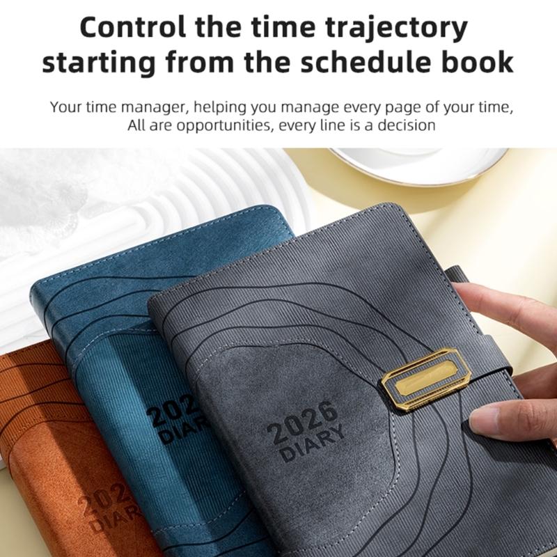 2026 Planner Organizers 365 Daily Pages Small Size PU Leather Cover Thick Linen Paper Suitable for Professional