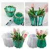 Waved Flower Pots Silicone Mold Crystal Epoxy Resin Plaster Candle Ornaments Mold