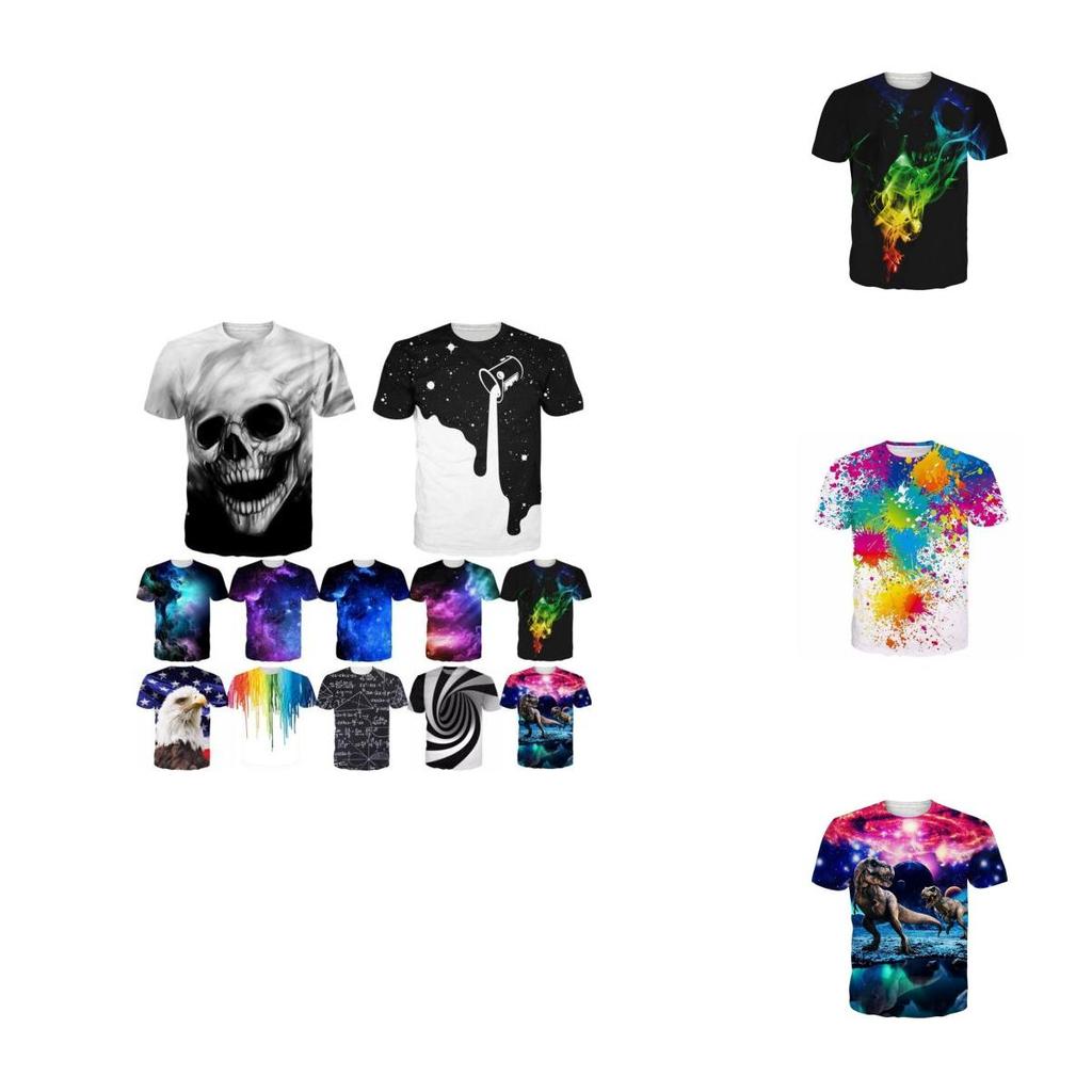 Space Galaxy Skull 3d Print Womens Mens Casual Tshirt Short Sleeve Graphic Tee With Vibrant Design