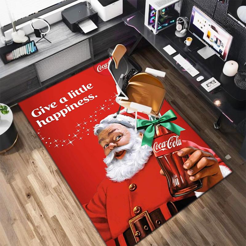 Christmas Gift Halloween Themed Cola Beverage Coca Cola Carpet Is Suitable for Living Room and Bedroom Doormats Office Balcony Decorative Carpet V27