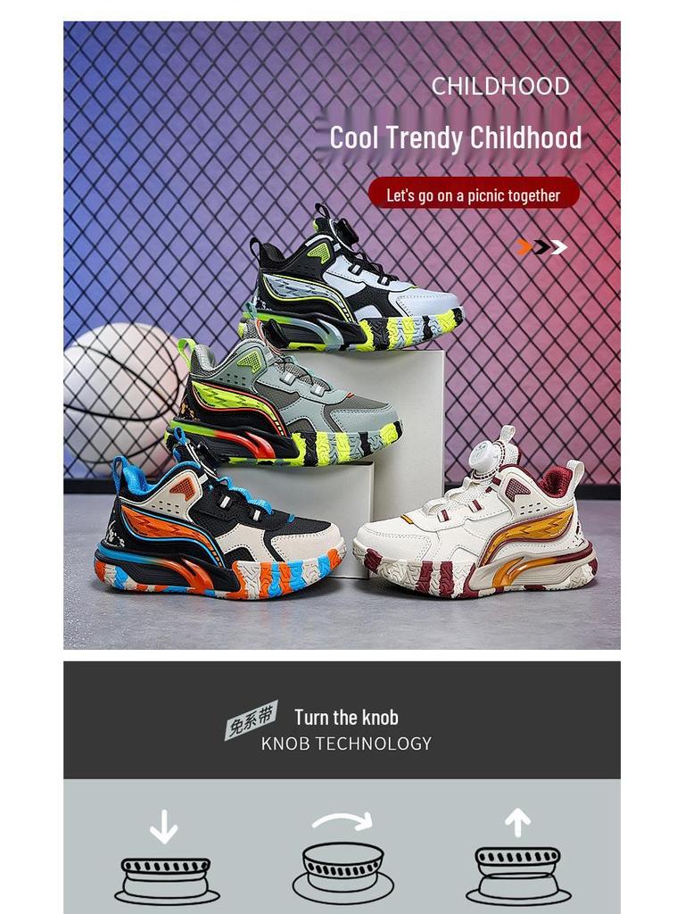 Bobodou Kids' 2025 Autumn/Winter Waterproof Leather Sports Shoes - Non-slip, Soft Sole, Boys' Running Sneakers