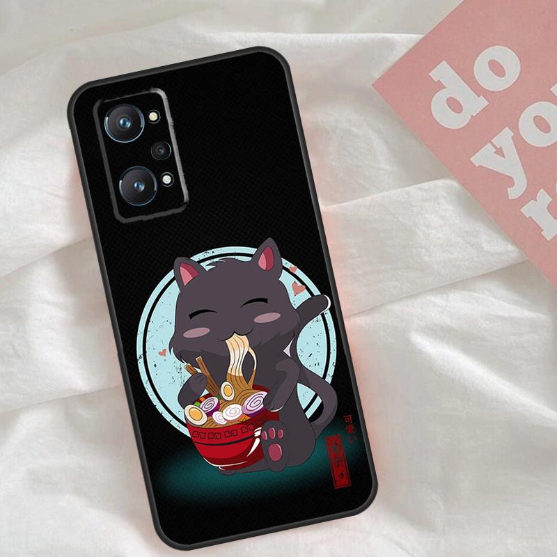 Ramen Cat Japanese Art Case For Realme C65 C67 C71 C63 C61 C55 C51 C53 C35 C75 11 12 13 14 15 Pro Plus GT6 GT7 Pro