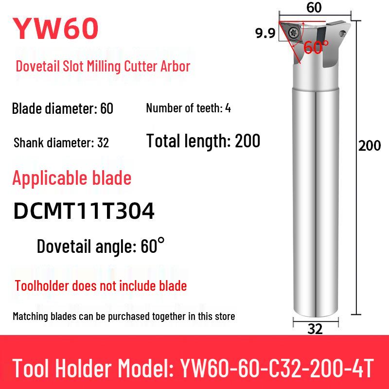 45°-75° CNC V-Shaped Dovetail Groove Milling Cutter with Inner Hole