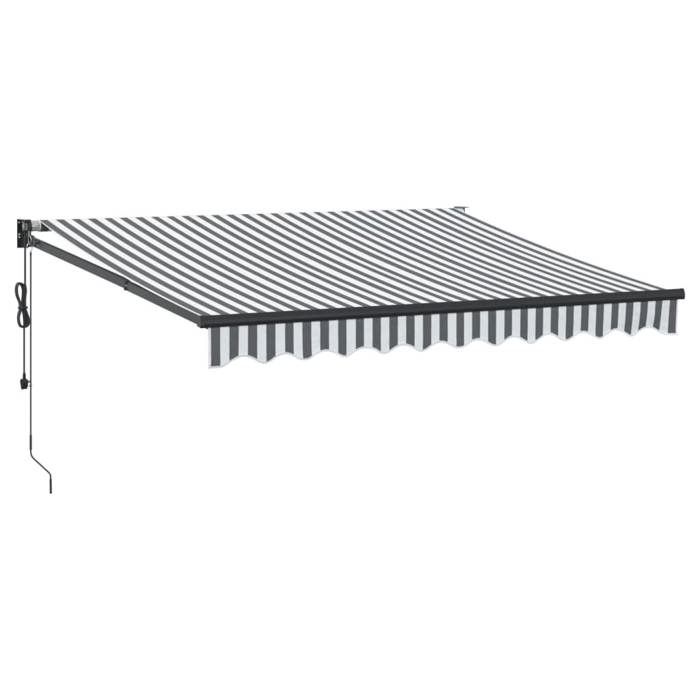 VidaXL Retractable Awning Anthracite/White 3x2.5 M Fabric and Aluminum, Awning, Patio Awning, Window Awning, Blinds, 3216118