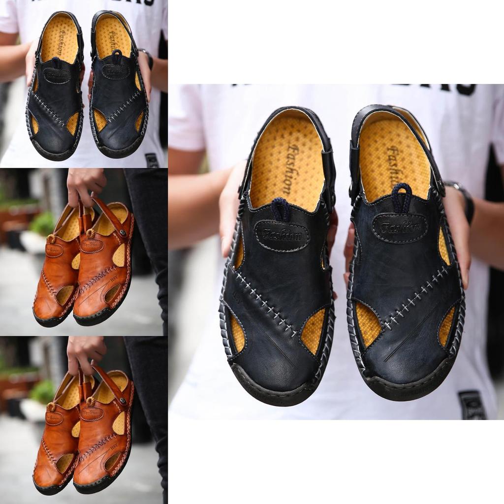 Men's Genuine Leather Sandals Soft Beach Shoes For Summer Comfort And Style