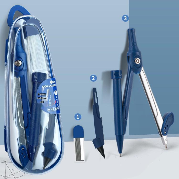 9-Piece Geometry Set for School: Compass, Protractor, Ruler, Square, and More
