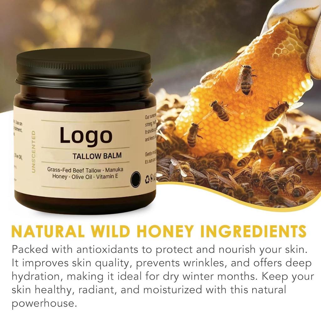TK Cream Honey Tallow Balm with Grass-fed Olive Oil - Skincare In Stock