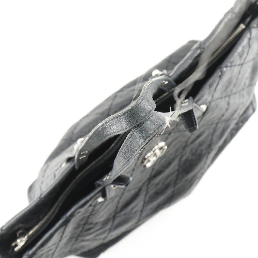 Chanel On the Load Tote Bag A48019 COCO Mark Black Leather Women Used