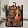 Marcus The Worm Funny Meme Flannel Fashion Blanket Trending Vintage Throw Fashion Blankets for Home 200x150cm Lightweight