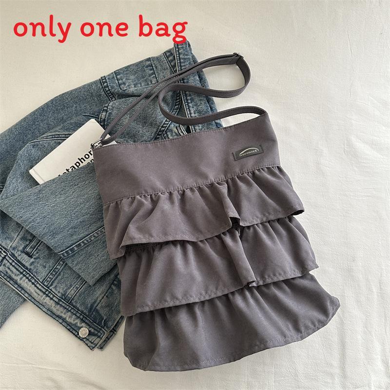 Nylon Tote Bag With Ruffle Design For Casual Daily Use