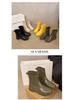 2025 Women's Fashion Elastic Band Waterproof Rain Boots - Thick Sole, Solid Color, Non-Slip & Versatile Casual Galoshes