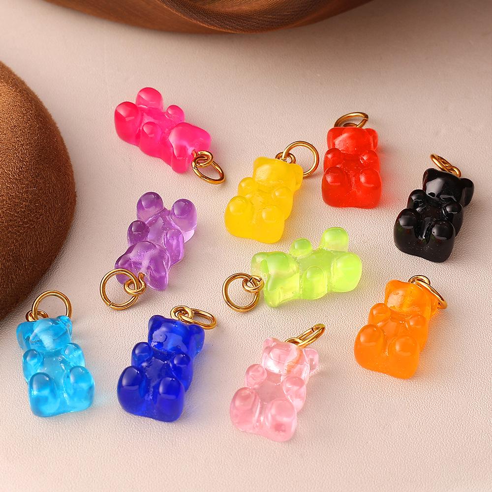 Koreanischer Stil Dopamin Harz Bär Anhänger Schlüsselanhänger Halskette Armband Charms