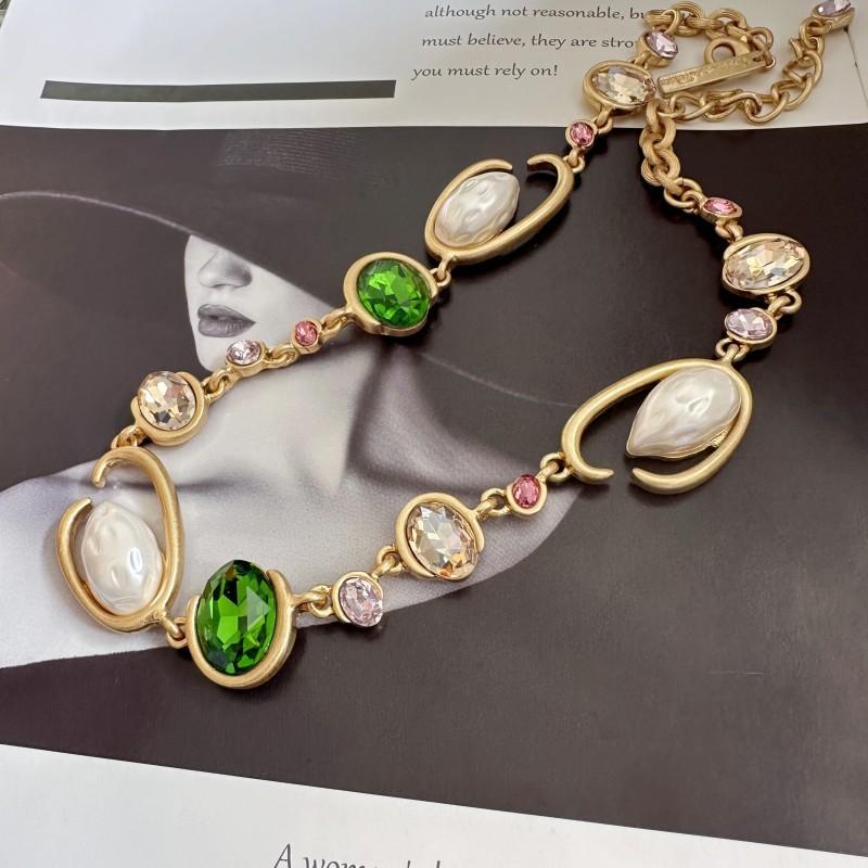 Oscar Premium Street Auction O-Shaped Long Flash Diamond Nightclub Banquet Jewelry Necklace Collarbone Chain Women'S Nightclub