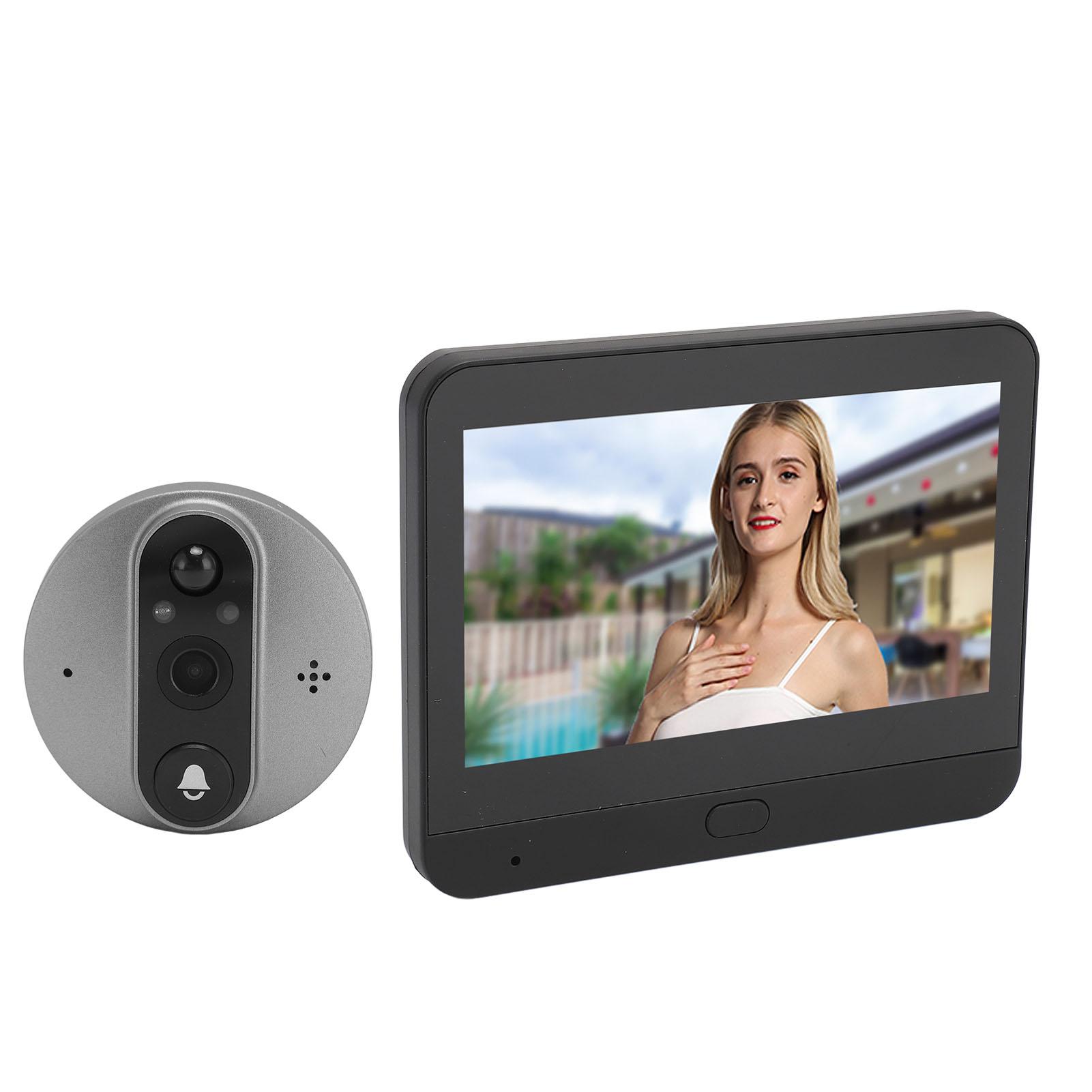 

4.3inch Peephole Camera for PIR Detection 1080P HD Recording Smart Wireless Video Doorbell for Home Security