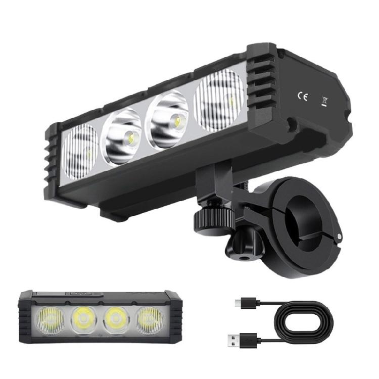 

Водонепроницаемая передняя фара для шоссейного велосипеда Мощный велосипедный передний фонарь USB-перезаряжаемый велосипедный свет Легко устанавливается 1