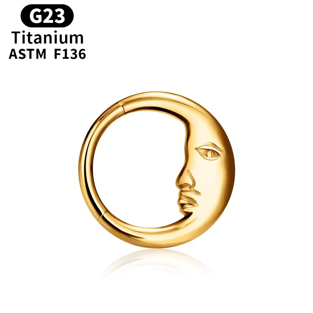 ASTM F136 Titanium Anodizing 16G Septum Hoop Ring Hinged Segment Nose Clicker Tragus Helix Daith Earring Piercing Zircon