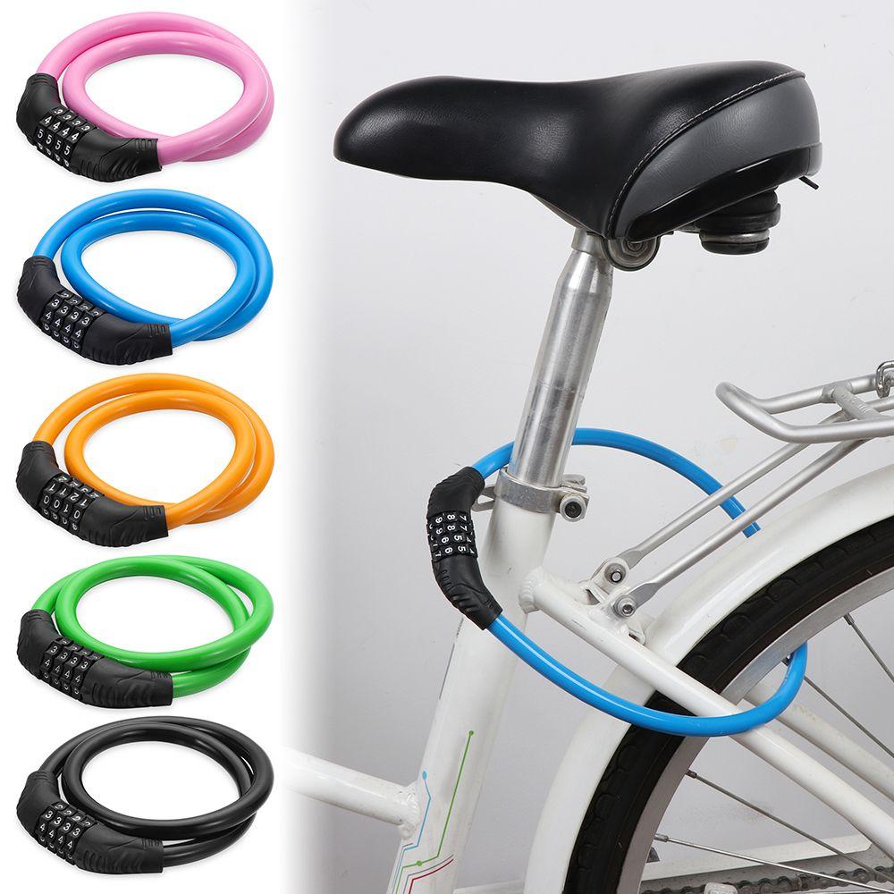 4 Digit Strong Heavy Duty Cycle Security Bicycle Lock Combination Number Bike Lock Password Resettable Padlock Bike Accessories