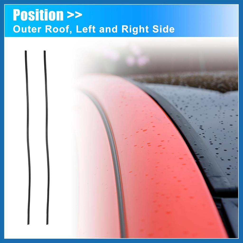 2 Pcs Left Right Roof Drip Weatherstrips for Toyota Yaris Sedan 2007-2012 No.7555152160/7555252140 Left Right Side Roof Top Trim Rubber Item