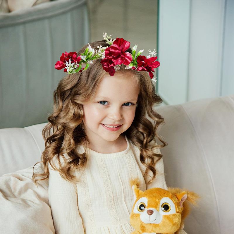 1PC Fairy Wreath Photography Props Headdress Bohemian Style Ribbon Headband Forest Series Headpiece Floral Wreath