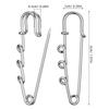 50Pcs Safety Pins Brooch Findings Metal Needles with Holes for DIY Crafts Clothes Fixing Accessories Heavy Duty Alloy