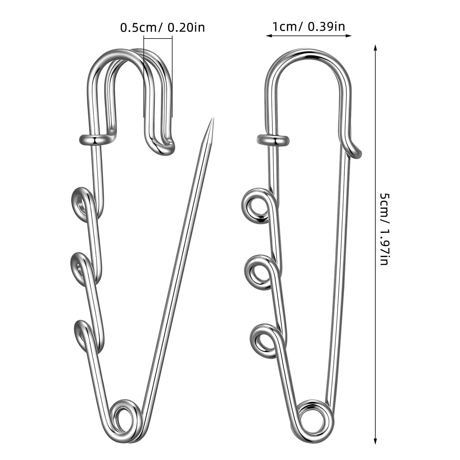

50Pcs Safety Pins Brooch Needles Alloy DIY Clips for Crafts Clothes Blanket Decorative Heavy Duty Metal Pins DIY Brooch Pin серебряный