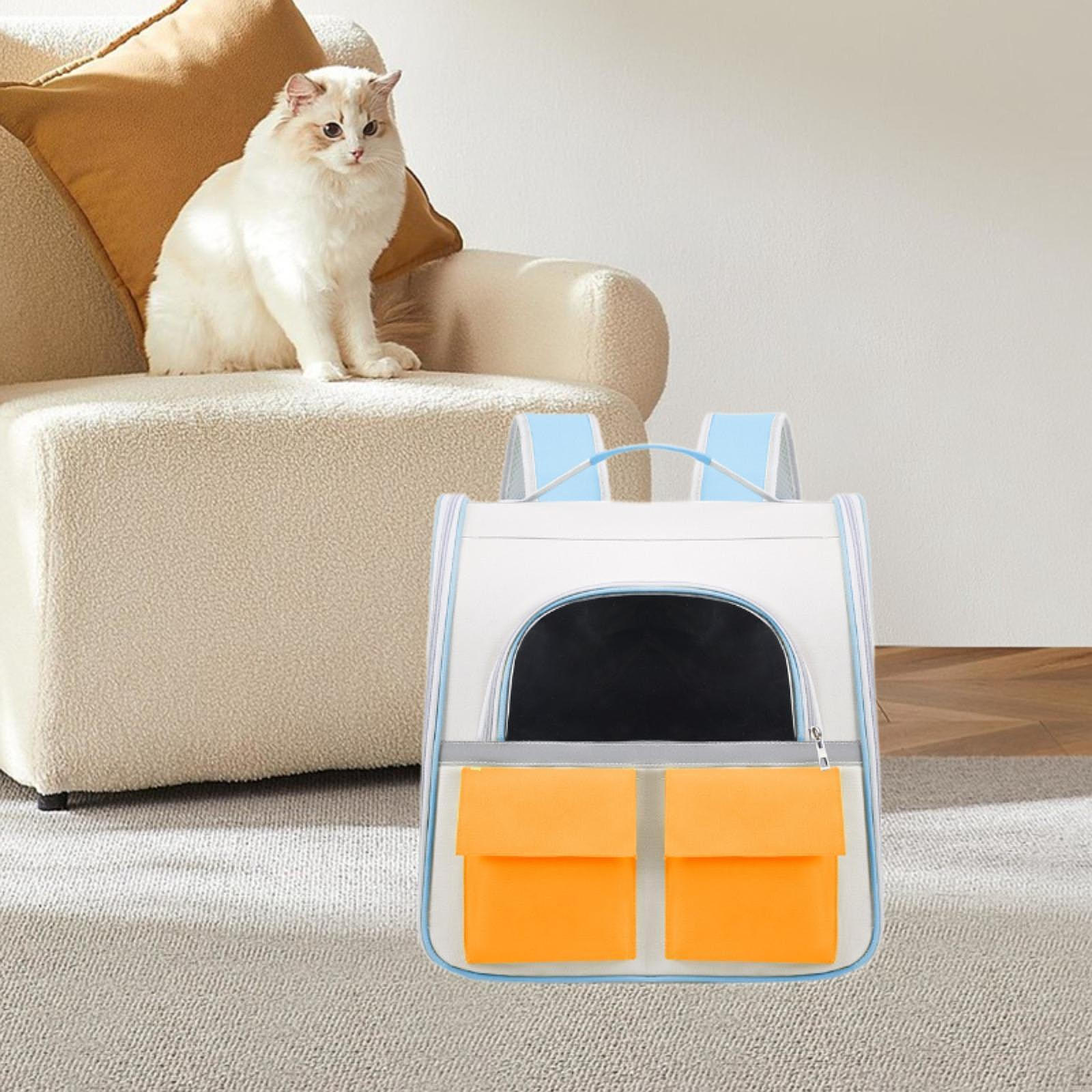 

Cat Backpack Carrier Carrying Bag Portable Pet Travel Handbag for Doggy orange