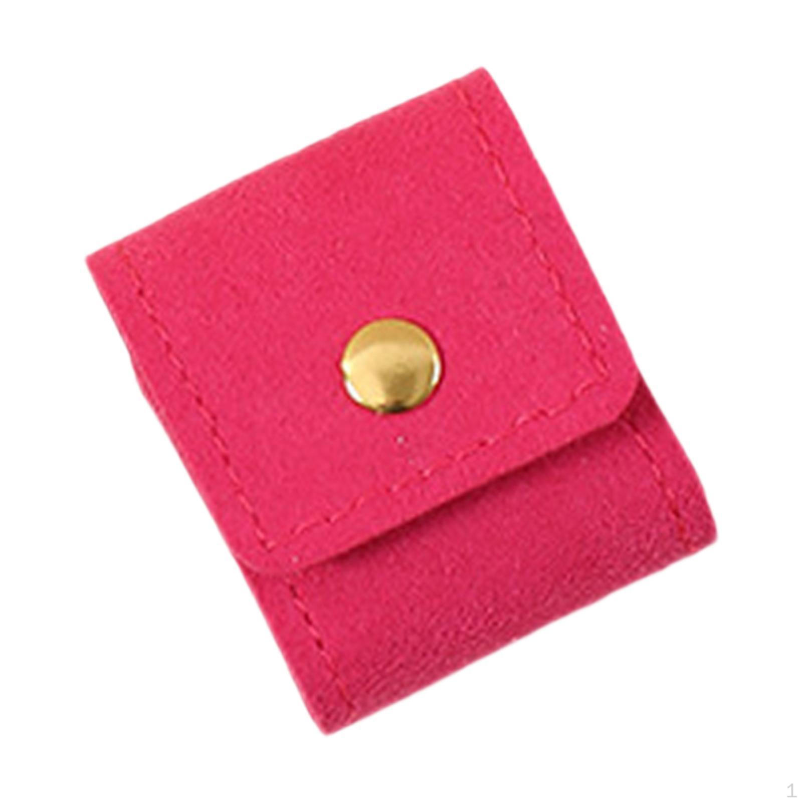 

Bag Microfiber Leather Snap Pocket Portable Case Earring Necklace Holder Suitable for Women Travel ярко-розовый