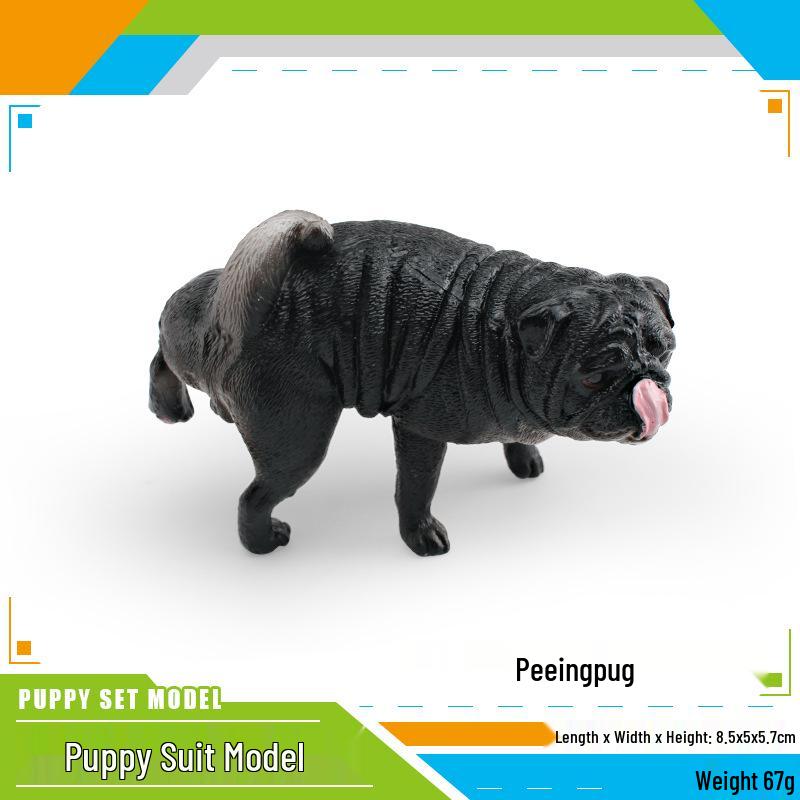 Pug Dog Model Toy for Children's Cognitive Play and Decoration