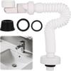 Siphon Lavabo Flexible Evacuation Evier 1 1/4", Evier Réglable À 360 ° Siphon Gain De Place Avec Serrure d'Odeur Pour Lavabo Extensible 380-930 Mm
