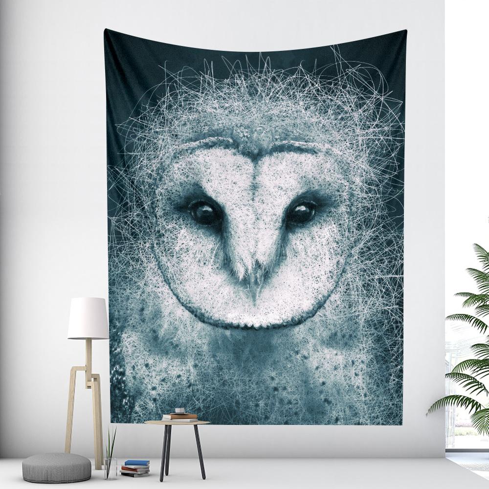 Owl Tapestry Lion Psychedelic Scene Art Deco Tapestry Hippie Boho Decor Bedroom Room Aesthetics Wall Hanging Home Decor