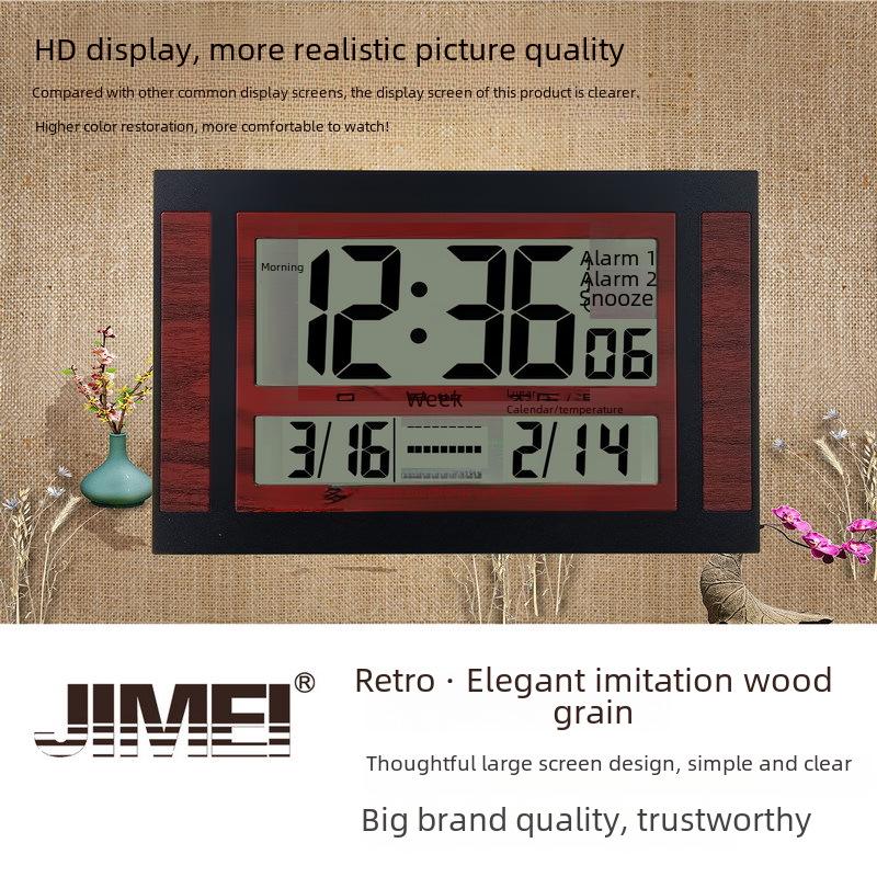 Silent Minimalist European & American Wall Clock with HD LCD Display