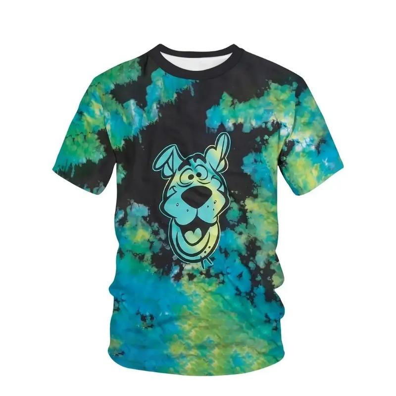 Men's casual 3D printed personalized cartoon animal quick drying top summer men's fashionable breathable round neck T-shirt
