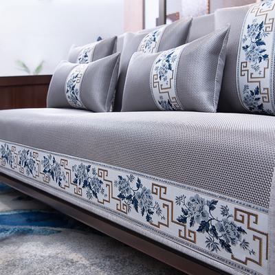 Ice Silk Sofa Cushion Summer Mat Non-Slip Cushion New Chinese Style Cover Cool Pad Summer Summer Mat