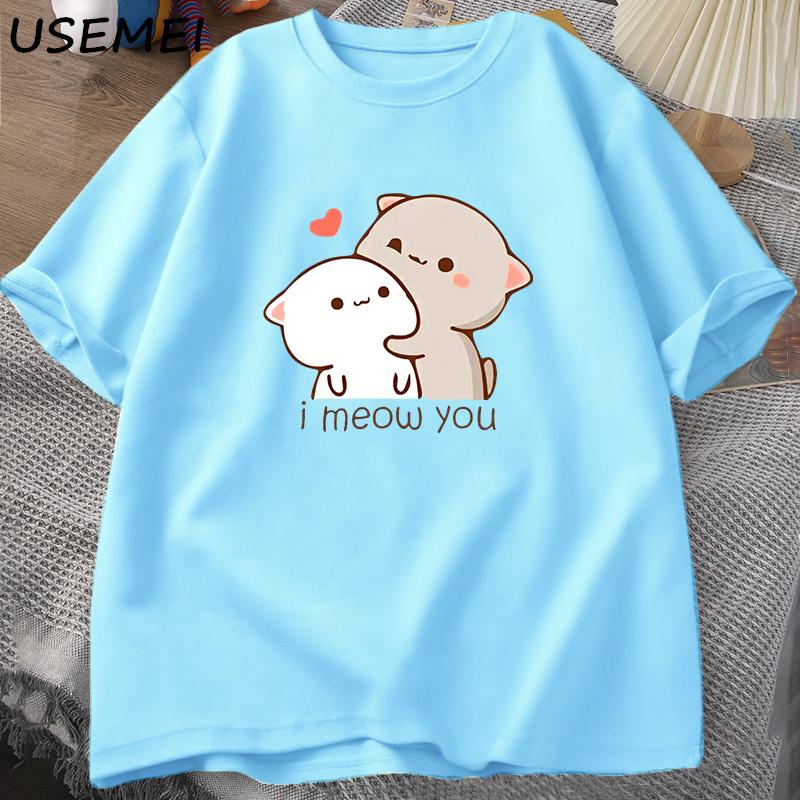 Funny Cat Printed T-shirt Cute Bubu Dudu Tshirt Summer Cotton Short Sleeve Tee Shirt Women Men Print O Neck Aesthetic Clothing