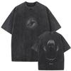 Anime Chainsaw Man Washed Retro Tshirt Cartoon Makima Graphic T Shirts Men Women Manga Vintage Oversized Tshirts Streetwear